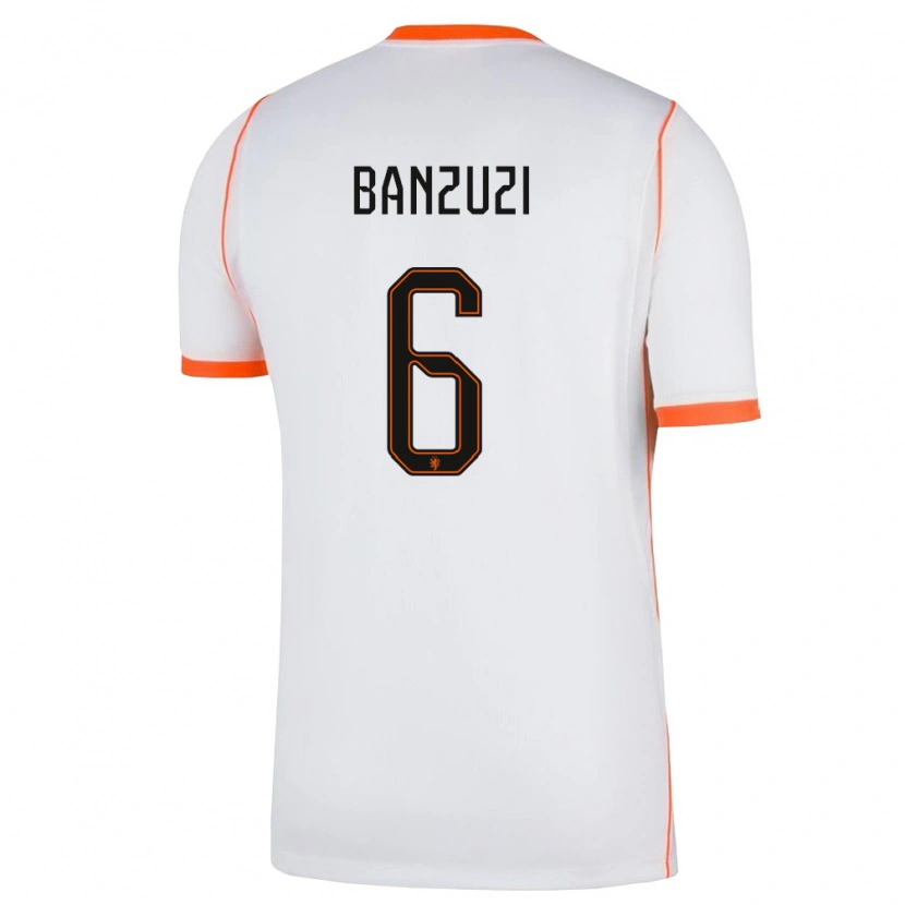 Danxen Kvinnor Nederländerna Ezechiel Banzuzi #6 Vit Orange Bortatröja Matchtröjor 26-28 Tröjor T-Tröja