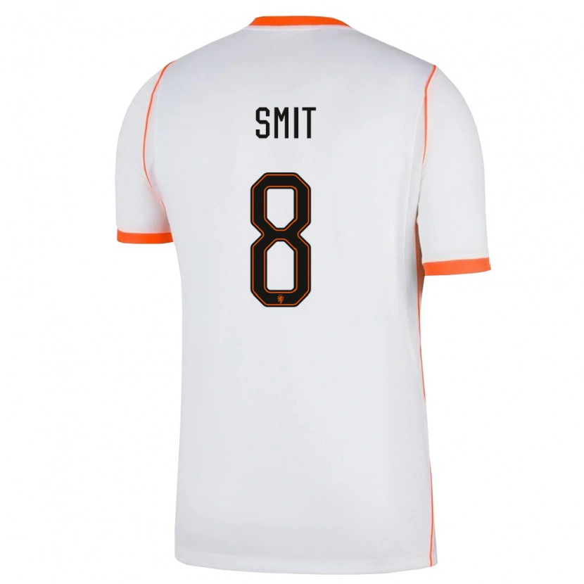 Danxen Kvinnor Nederländerna Kees Smit #8 Vit Orange Bortatröja Matchtröjor 26-28 Tröjor T-Tröja