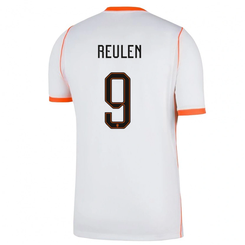 Danxen Kvinnor Nederländerna Pepijn Reulen #9 Vit Orange Bortatröja Matchtröjor 26-28 Tröjor T-Tröja