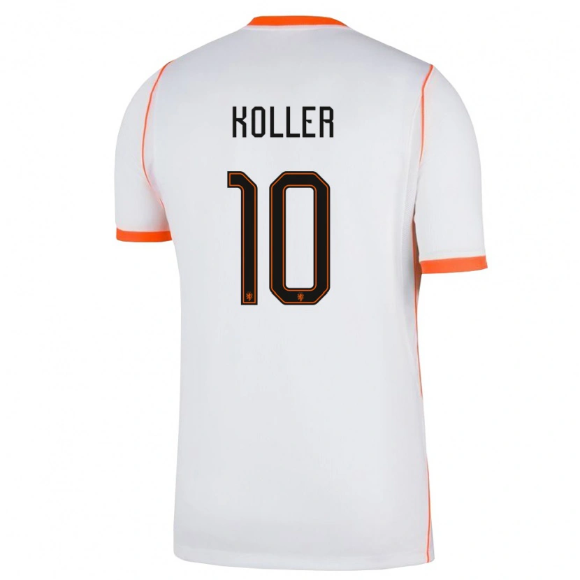 Danxen Kvinnor Nederländerna Jim Koller #10 Vit Orange Bortatröja Matchtröjor 26-28 Tröjor T-Tröja