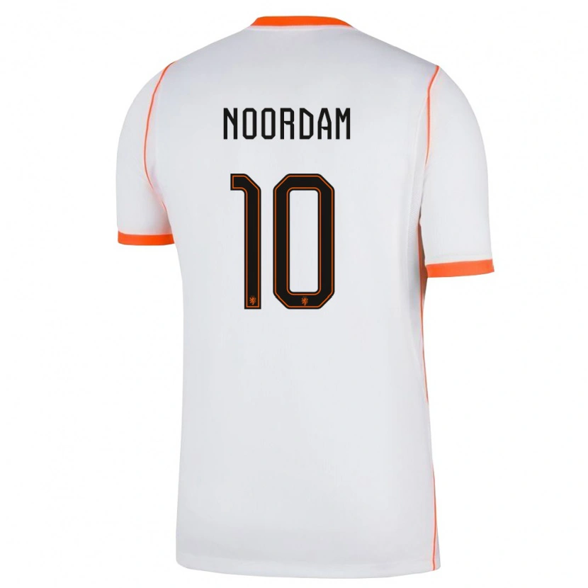 Danxen Kvinnor Nederländerna Nadine Noordam #10 Vit Orange Bortatröja Matchtröjor 26-28 Tröjor T-Tröja