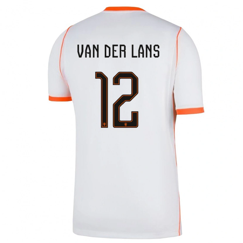 Danxen Kvinnor Nederländerna Mylo Van Der Lans #12 Vit Orange Bortatröja Matchtröjor 26-28 Tröjor T-Tröja