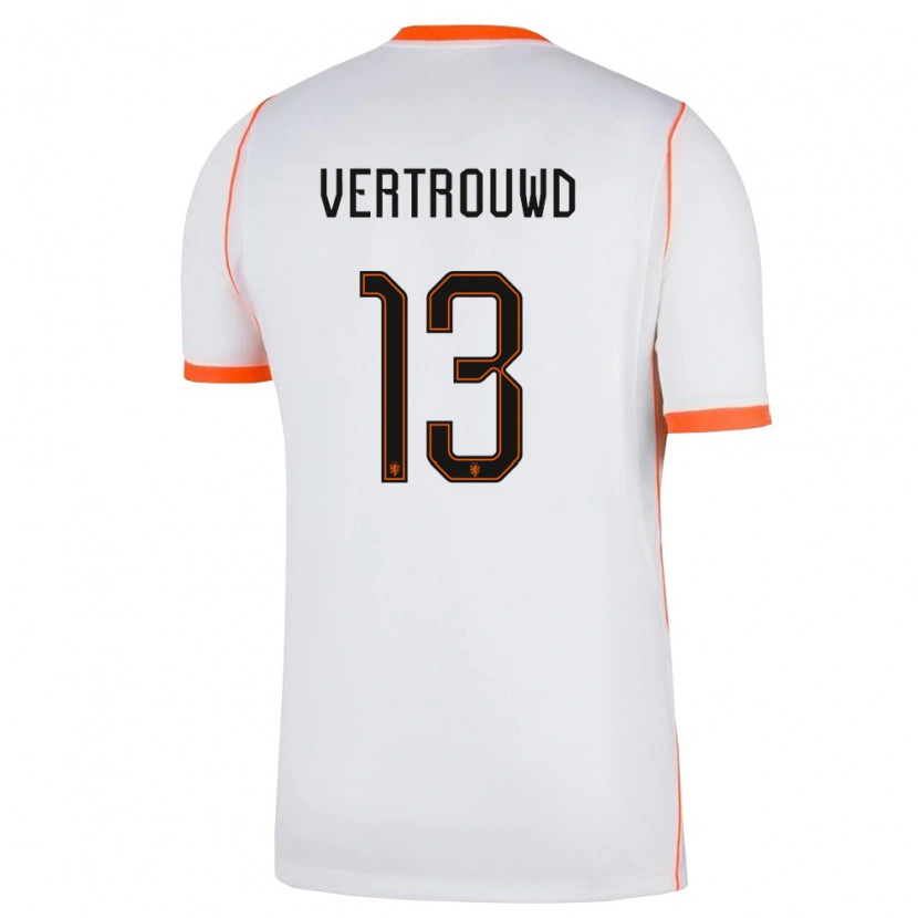 Danxen Kvinnor Nederländerna Jozhua Vertrouwd #13 Vit Orange Bortatröja Matchtröjor 26-28 Tröjor T-Tröja