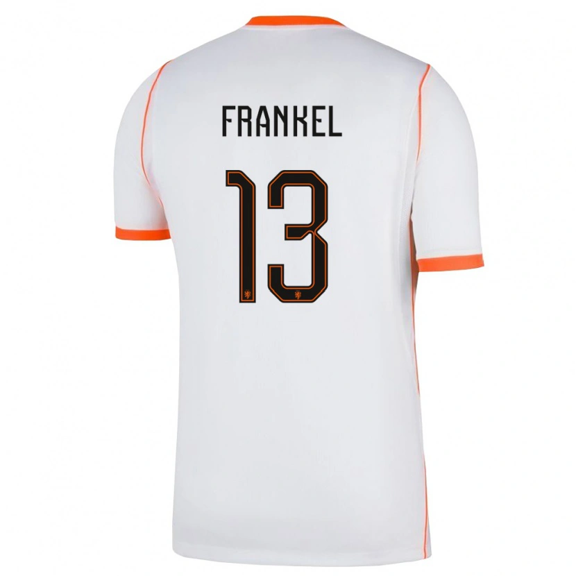 Danxen Kvinnor Nederländerna Leroy Fränkel #13 Vit Orange Bortatröja Matchtröjor 26-28 Tröjor T-Tröja