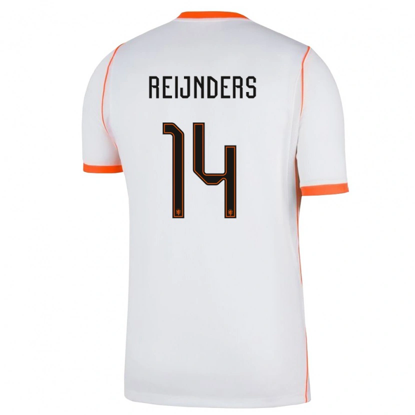 Danxen Kvinnor Nederländerna Tijjani Reijnders #14 Vit Orange Bortatröja Matchtröjor 26-28 Tröjor T-Tröja