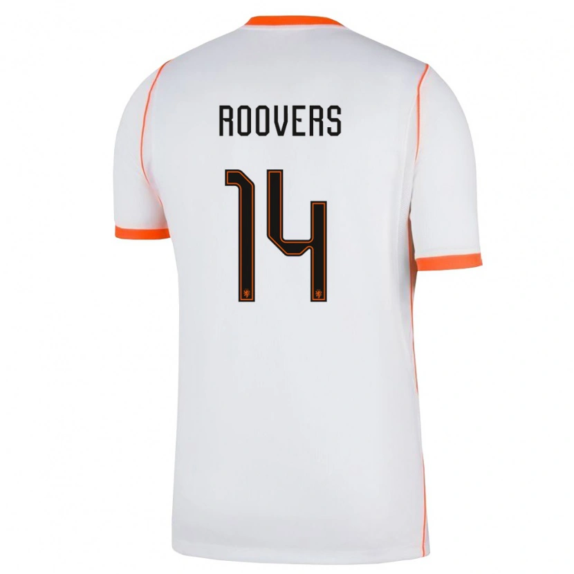 Danxen Kvinnor Nederländerna Sam Roovers #14 Vit Orange Bortatröja Matchtröjor 26-28 Tröjor T-Tröja