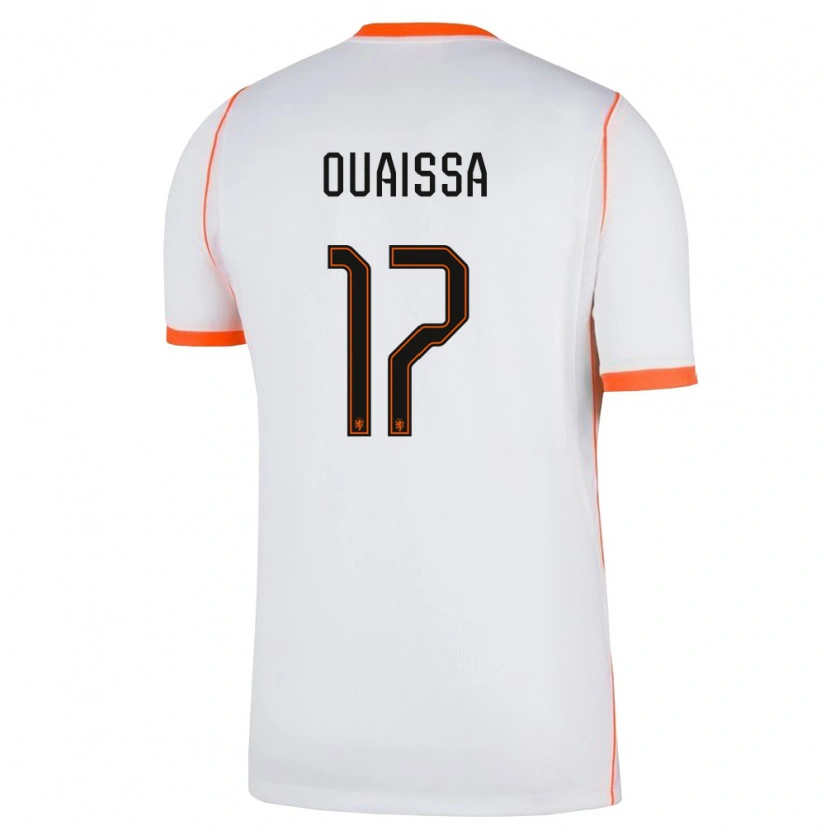 Danxen Kvinnor Nederländerna Sami Ouaissa #17 Vit Orange Bortatröja Matchtröjor 26-28 Tröjor T-Tröja