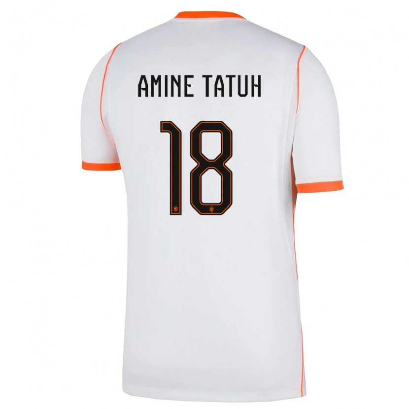 Danxen Kvinnor Nederländerna Mohammed Tatuh #18 Vit Orange Bortatröja Matchtröjor 26-28 Tröjor T-Tröja