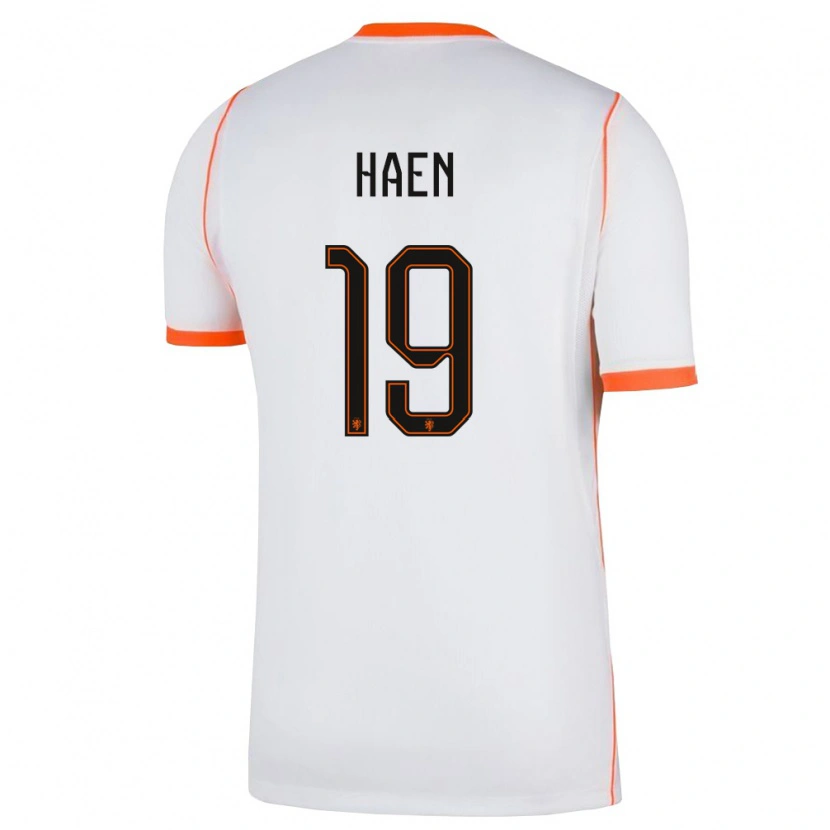 Danxen Kvinnor Nederländerna Devin Haen #19 Vit Orange Bortatröja Matchtröjor 26-28 Tröjor T-Tröja