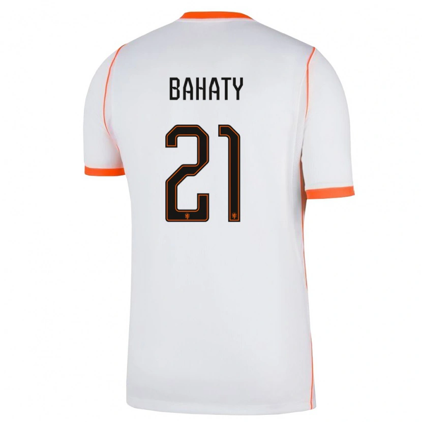 Danxen Kvinnor Nederländerna Manuel Bahaty #21 Vit Orange Bortatröja Matchtröjor 26-28 Tröjor T-Tröja