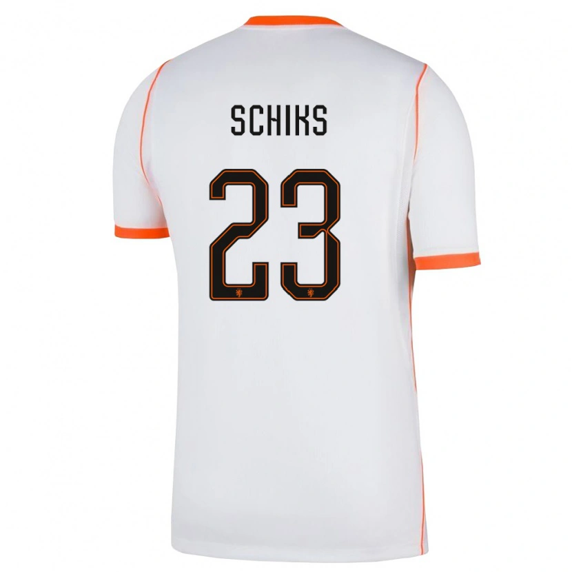 Danxen Kvinnor Nederländerna Niek Schiks #23 Vit Orange Bortatröja Matchtröjor 26-28 Tröjor T-Tröja