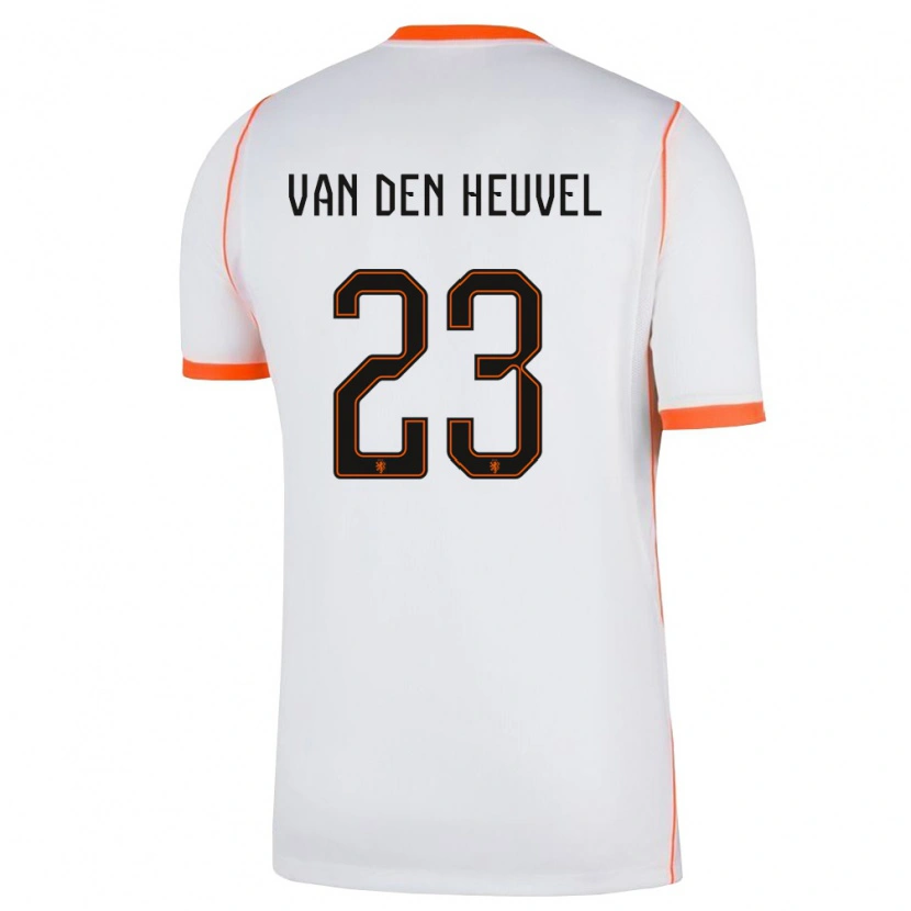 Danxen Kvinnor Nederländerna Dani Van Den Heuvel #23 Vit Orange Bortatröja Matchtröjor 26-28 Tröjor T-Tröja