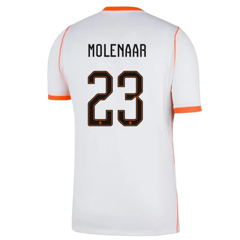 Danxen Kvinnor Nederländerna Finn Molenaar #23 Vit Orange Bortatröja Matchtröjor 26-28 Tröjor T-Tröja