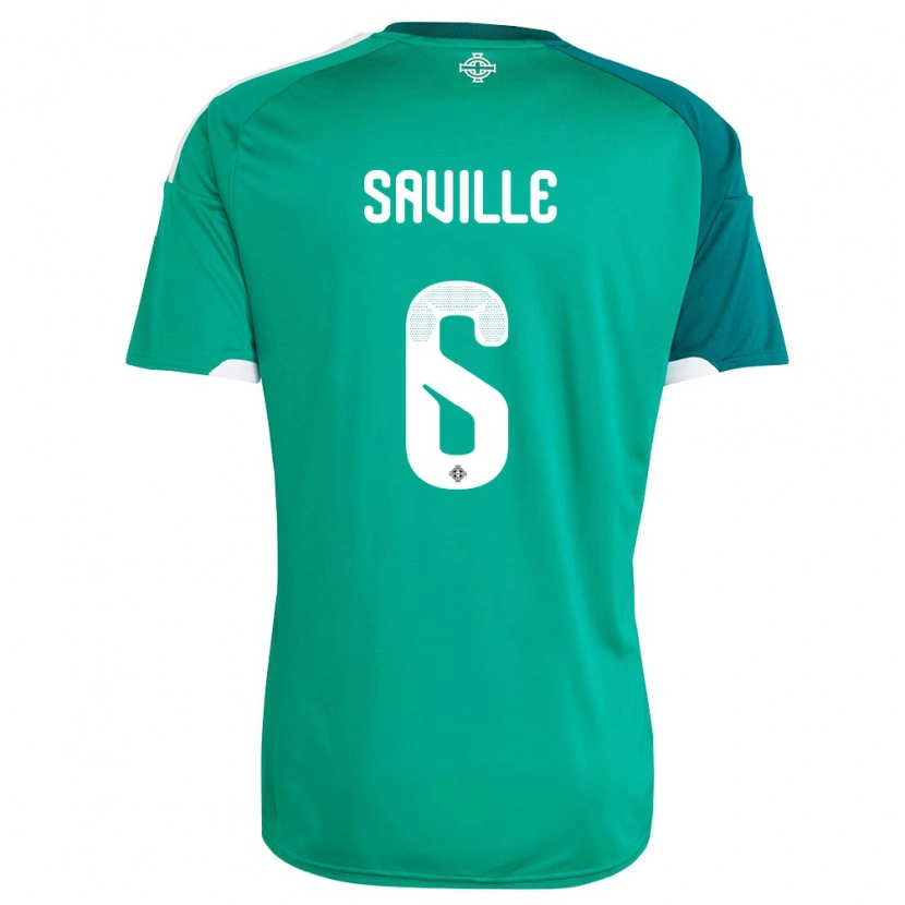 Danxen Barn Nordirland George Saville #6 Grön Vit Hemmatröja Matchtröjor 26-28 Tröjor T-Tröja