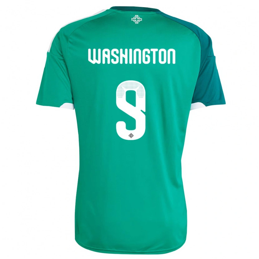 Danxen Barn Nordirland Conor Washington #9 Grön Vit Hemmatröja Matchtröjor 26-28 Tröjor T-Tröja