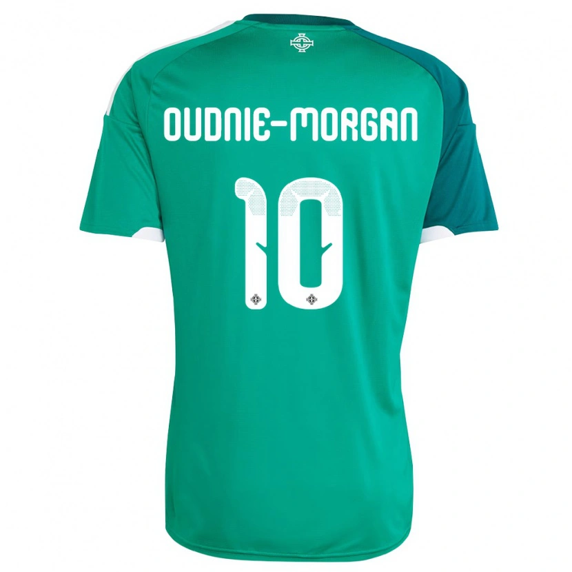 Danxen Barn Nordirland Rio Oudnie-Morgan #10 Grön Vit Hemmatröja Matchtröjor 26-28 Tröjor T-Tröja