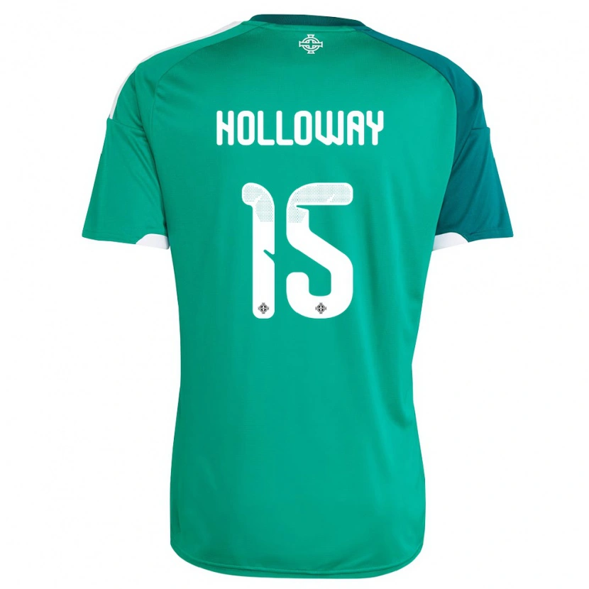 Danxen Barn Nordirland Rebecca Holloway #15 Grön Vit Hemmatröja Matchtröjor 26-28 Tröjor T-Tröja