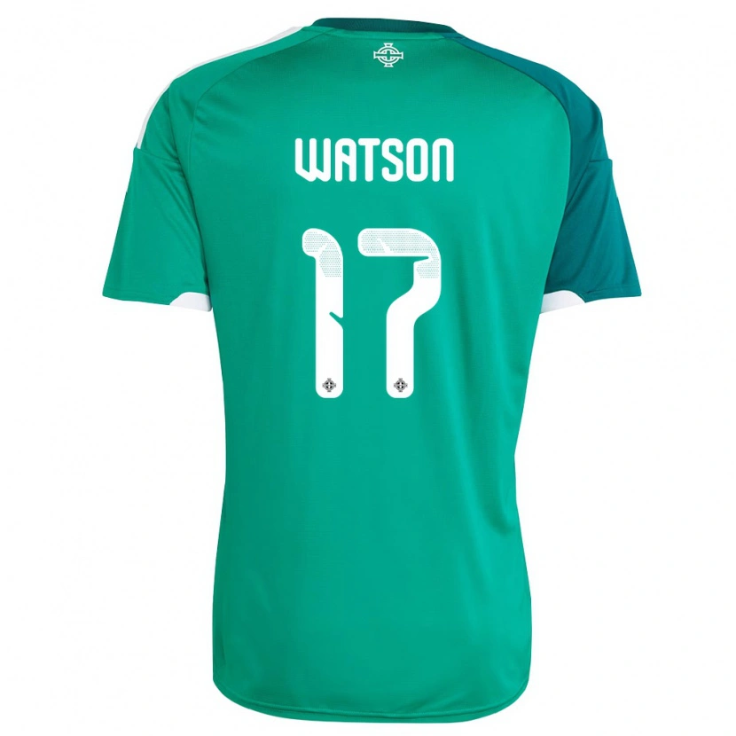 Danxen Barn Nordirland Alex Watson #17 Grön Vit Hemmatröja Matchtröjor 26-28 Tröjor T-Tröja