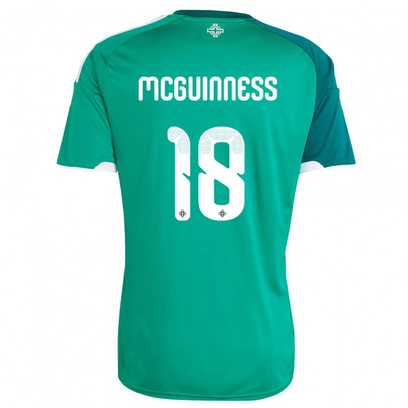 Danxen Barn Nordirland Caitlin Mcguinness #18 Grön Vit Hemmatröja Matchtröjor 26-28 Tröjor T-Tröja