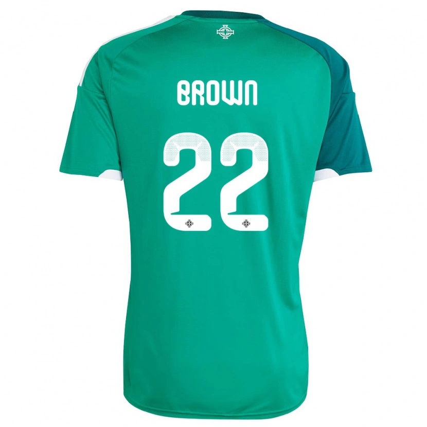 Danxen Barn Nordirland Ciaron Brown #22 Grön Vit Hemmatröja Matchtröjor 26-28 Tröjor T-Tröja
