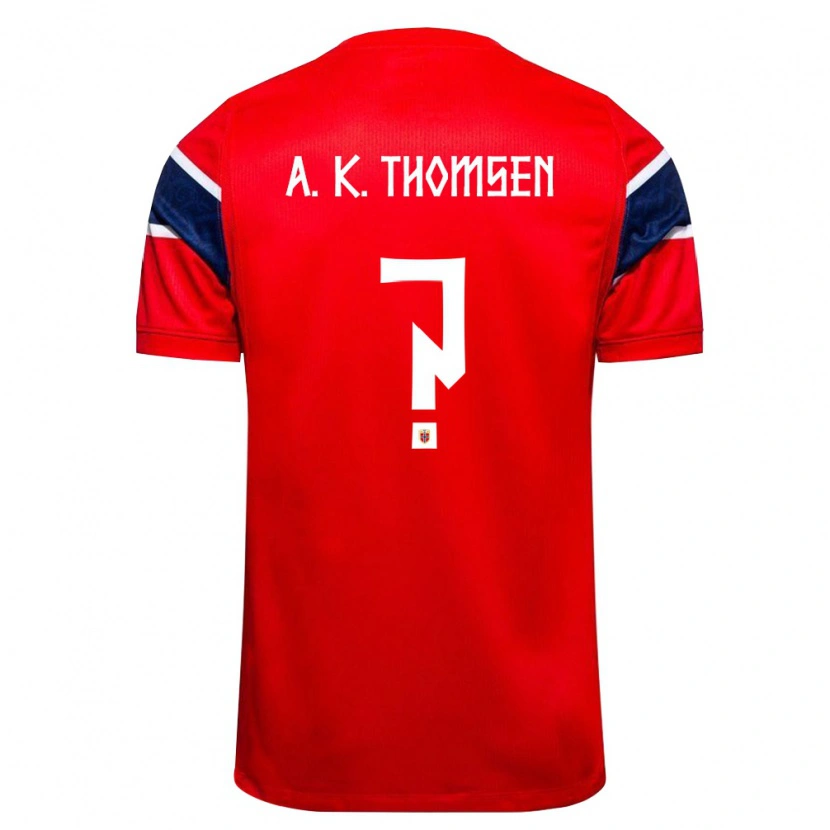 Danxen Barn Norge Adrian Konglevoll Thomsen #0 Röd Marin Vit Hemmatröja Matchtröjor 26-28 Tröjor T-Tröja