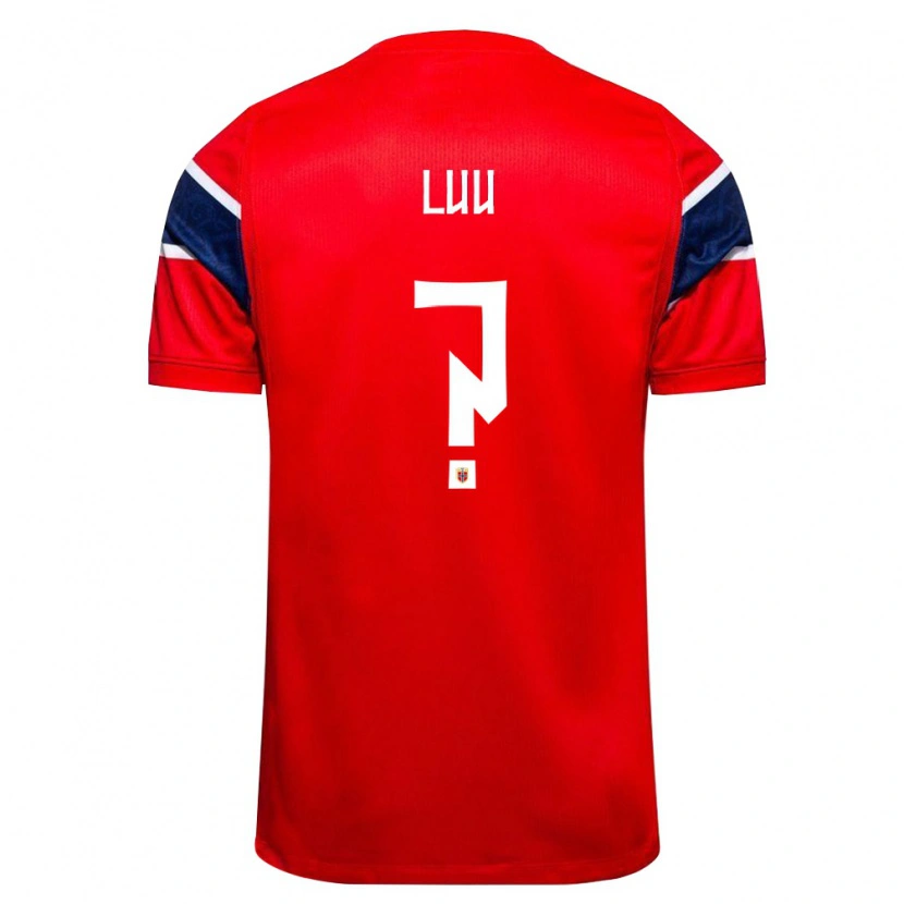 Danxen Barn Norge Liam Luu #0 Röd Marin Vit Hemmatröja Matchtröjor 26-28 Tröjor T-Tröja