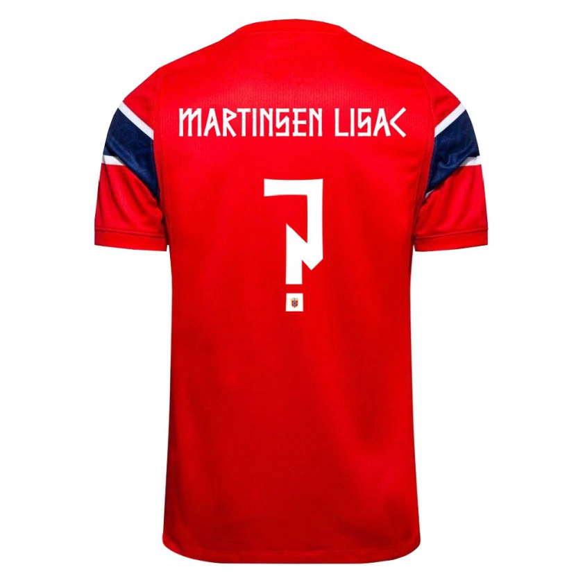 Danxen Barn Norge Lukas Martinsen Lisac #0 Röd Marin Vit Hemmatröja Matchtröjor 26-28 Tröjor T-Tröja