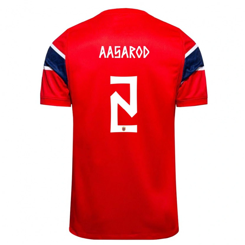 Danxen Barn Norge Syver Bjørkum Aasarød #2 Röd Marin Vit Hemmatröja Matchtröjor 26-28 Tröjor T-Tröja