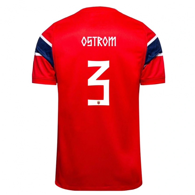 Danxen Barn Norge Robin Østrøm #3 Röd Marin Vit Hemmatröja Matchtröjor 26-28 Tröjor T-Tröja