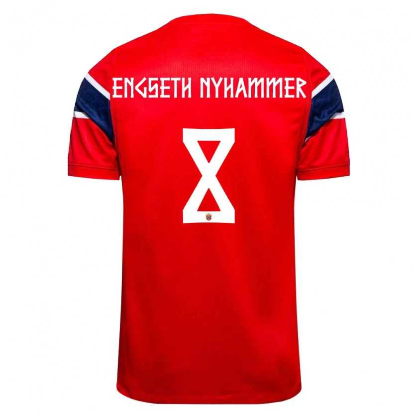 Danxen Barn Norge Troy Engseth Nyhammer #8 Röd Marin Vit Hemmatröja Matchtröjor 26-28 Tröjor T-Tröja