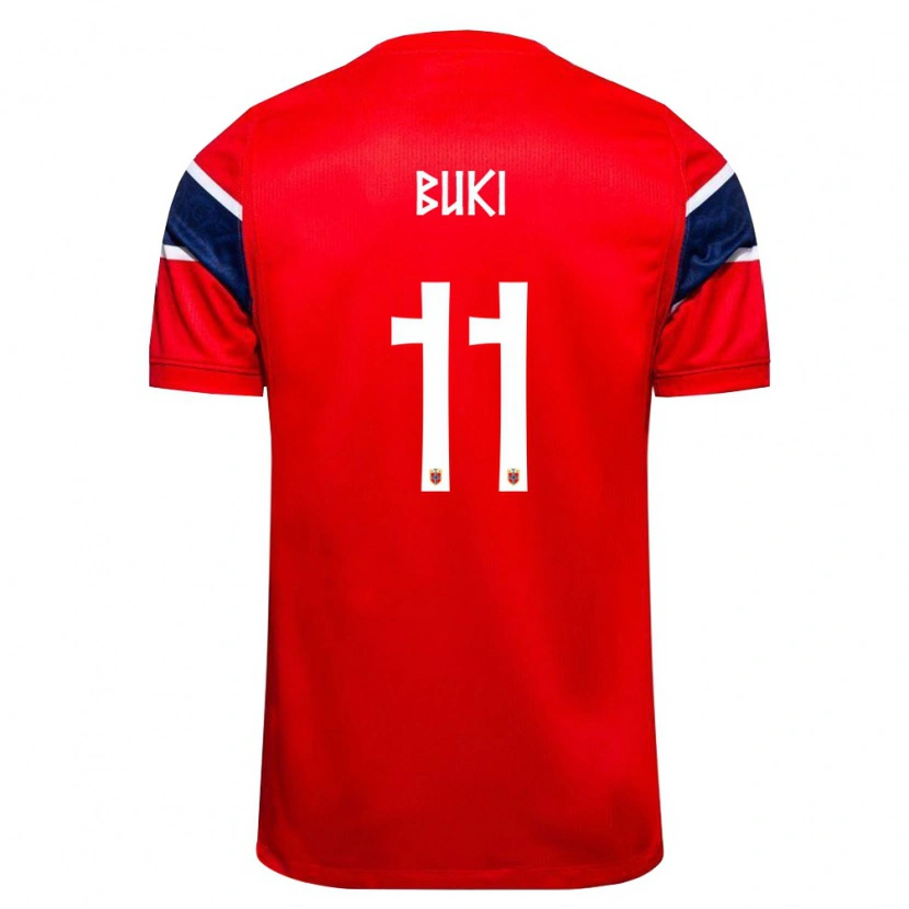 Danxen Barn Norge Szabolcs Büki #11 Röd Marin Vit Hemmatröja Matchtröjor 26-28 Tröjor T-Tröja