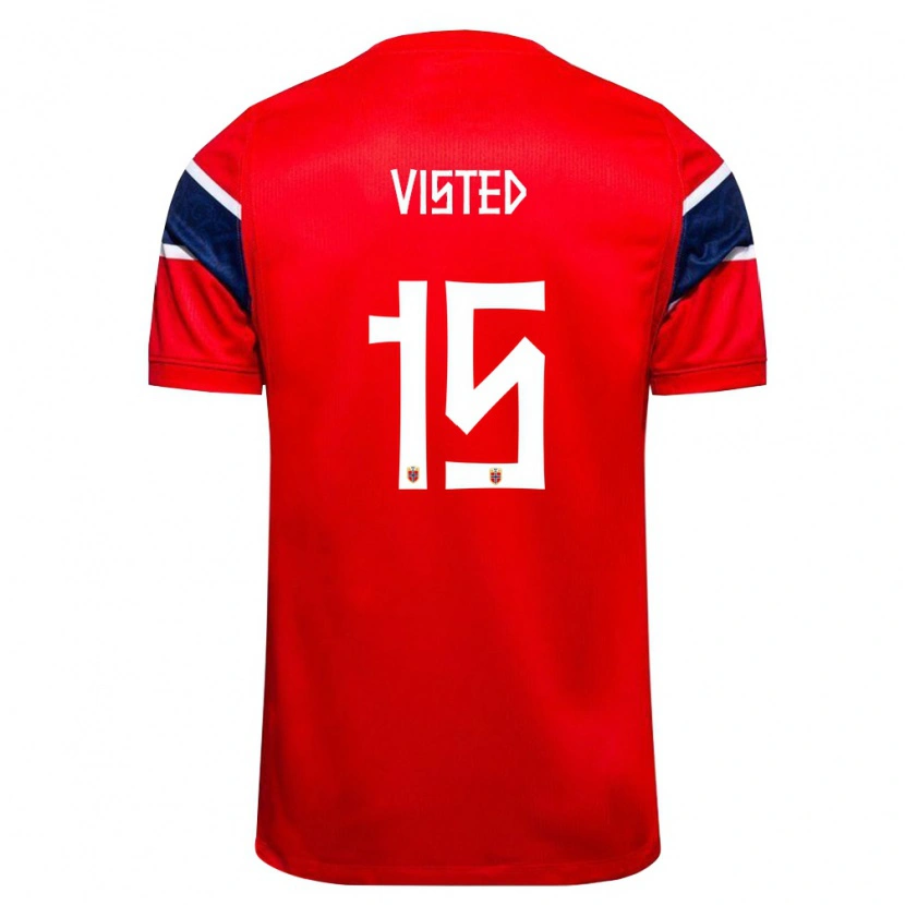 Danxen Barn Norge Ola Visted #15 Röd Marin Vit Hemmatröja Matchtröjor 26-28 Tröjor T-Tröja