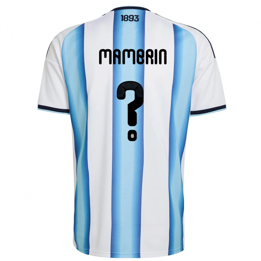 Danxen Barn Argentina Santino Mambrin #0 Vit Himmelblå Marin Hemmatröja Matchtröjor 26-28 Tröjor T-Tröja