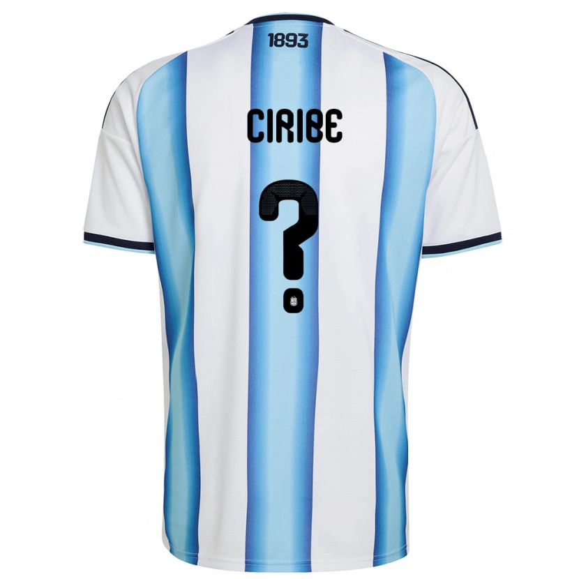 Danxen Barn Argentina Patricio Ciribe #0 Vit Himmelblå Marin Hemmatröja Matchtröjor 26-28 Tröjor T-Tröja