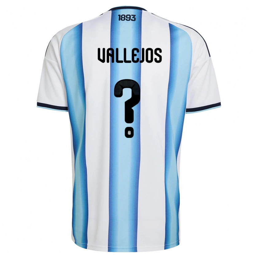 Danxen Barn Argentina Benjamin Vallejos #0 Vit Himmelblå Marin Hemmatröja Matchtröjor 26-28 Tröjor T-Tröja