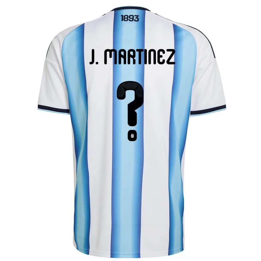 Danxen Barn Argentina Josias Martinez #0 Vit Himmelblå Marin Hemmatröja Matchtröjor 26-28 Tröjor T-Tröja