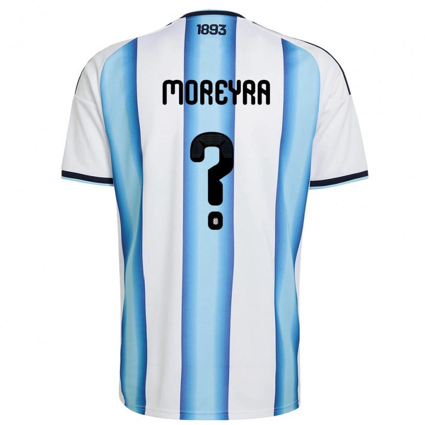 Danxen Barn Argentina Bladimir Moreyra #0 Vit Himmelblå Marin Hemmatröja Matchtröjor 26-28 Tröjor T-Tröja