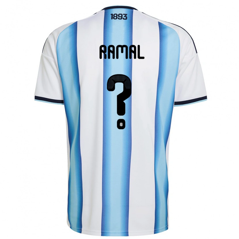 Danxen Barn Argentina Valentino Ramal #0 Vit Himmelblå Marin Hemmatröja Matchtröjor 26-28 Tröjor T-Tröja