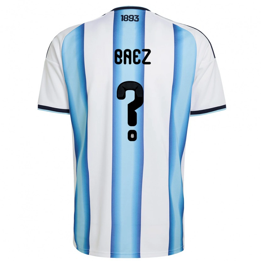 Danxen Barn Argentina Lautaro Baez #0 Vit Himmelblå Marin Hemmatröja Matchtröjor 26-28 Tröjor T-Tröja