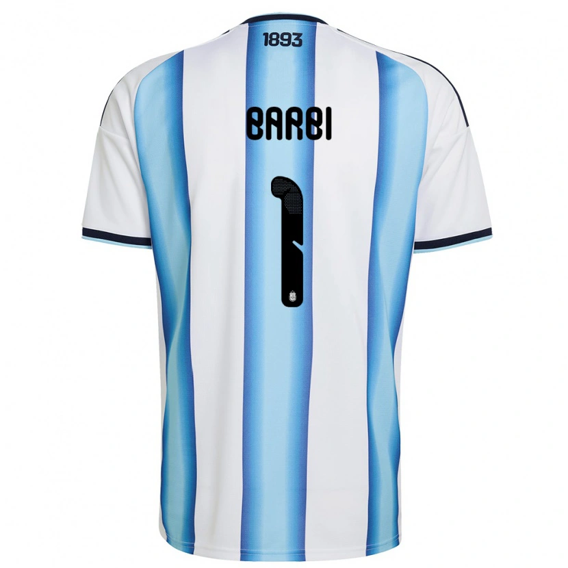 Danxen Barn Argentina Santino Barbi #1 Vit Himmelblå Marin Hemmatröja Matchtröjor 26-28 Tröjor T-Tröja