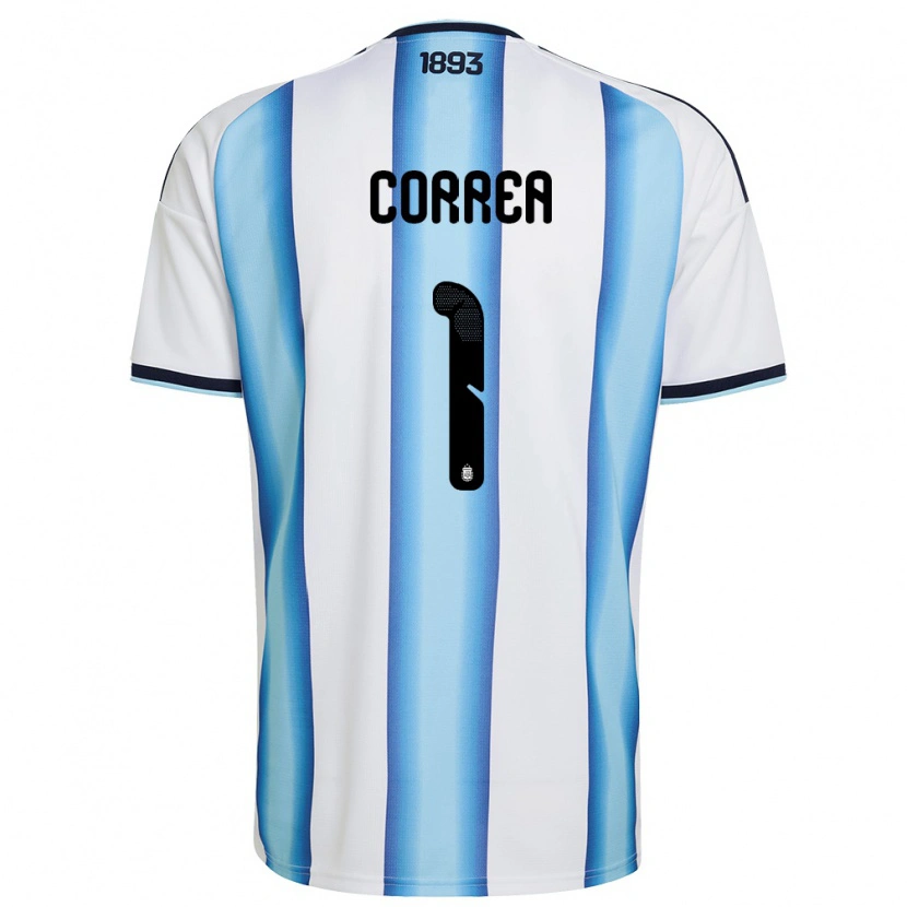 Danxen Barn Argentina Vanina Correa #1 Vit Himmelblå Marin Hemmatröja Matchtröjor 26-28 Tröjor T-Tröja