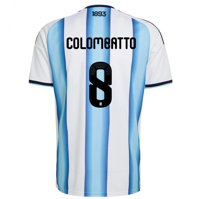 Danxen Barn Argentina Santiago Colombatto #8 Vit Himmelblå Marin Hemmatröja Matchtröjor 26-28 Tröjor T-Tröja