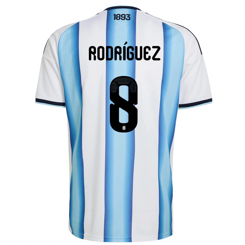 Danxen Barn Argentina Agustin Rodriguez #8 Vit Himmelblå Marin Hemmatröja Matchtröjor 26-28 Tröjor T-Tröja