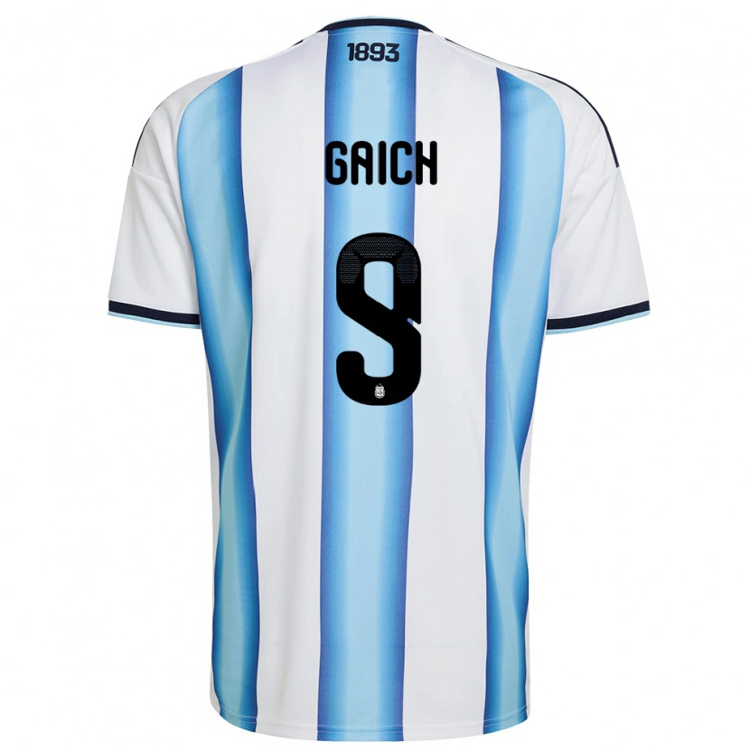 Danxen Barn Argentina Adolfo Gaich #9 Vit Himmelblå Marin Hemmatröja Matchtröjor 26-28 Tröjor T-Tröja