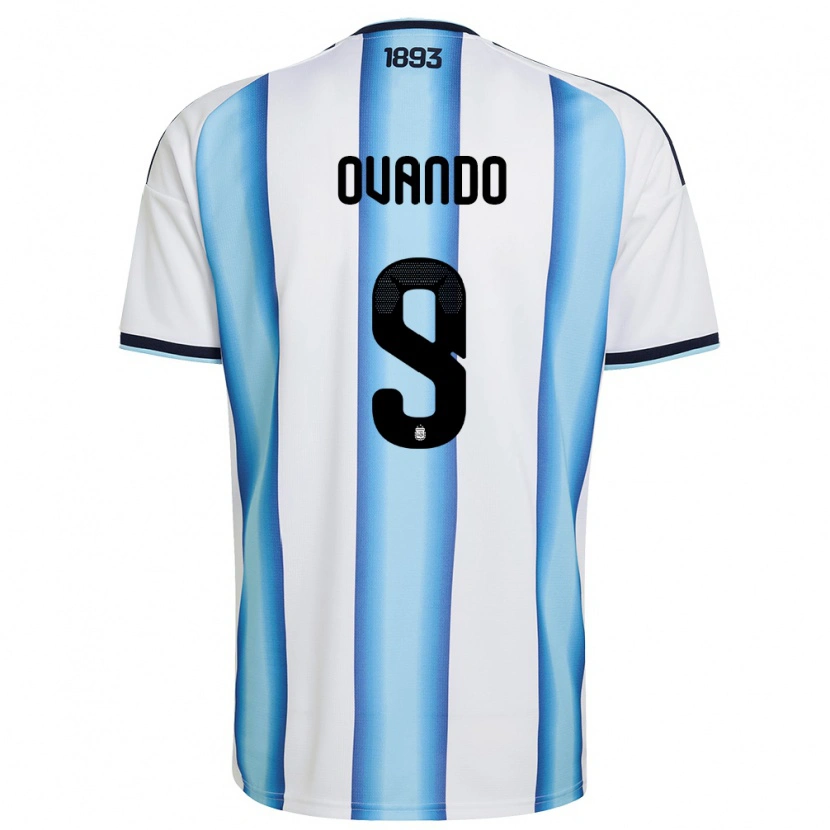 Danxen Barn Argentina Lautaro Ovando #9 Vit Himmelblå Marin Hemmatröja Matchtröjor 26-28 Tröjor T-Tröja