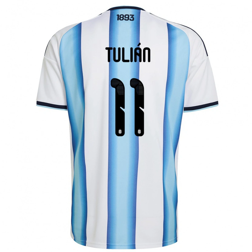Danxen Barn Argentina Ramiro Tulián #11 Vit Himmelblå Marin Hemmatröja Matchtröjor 26-28 Tröjor T-Tröja