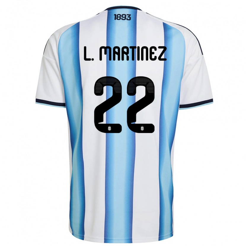 Danxen Barn Argentina Lautaro Martínez #22 Vit Himmelblå Marin Hemmatröja Matchtröjor 26-28 Tröjor T-Tröja