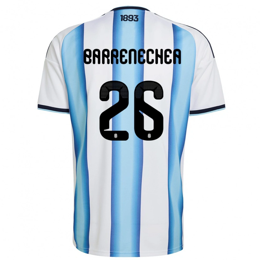 Danxen Barn Argentina Enzo Barrenechea #26 Vit Himmelblå Marin Hemmatröja Matchtröjor 26-28 Tröjor T-Tröja