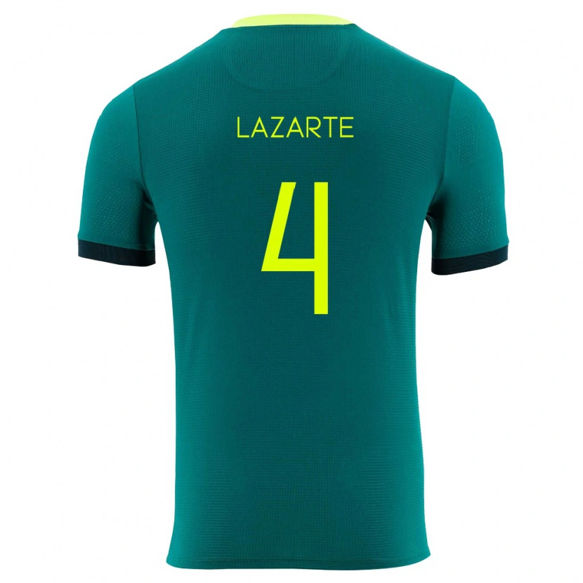 Danxen Barn Bolivia Julio Lazarte #4 Grön Gul Svart Hemmatröja Matchtröjor 26-28 Tröjor T-Tröja