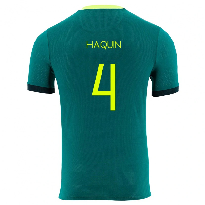 Danxen Barn Bolivia Luis Haquín #4 Grön Gul Svart Hemmatröja Matchtröjor 26-28 Tröjor T-Tröja